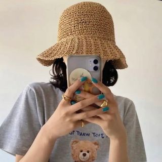 ザラ(ZARA)のnugu mesh crush bucket hat (mue)(麦わら帽子/ストローハット)