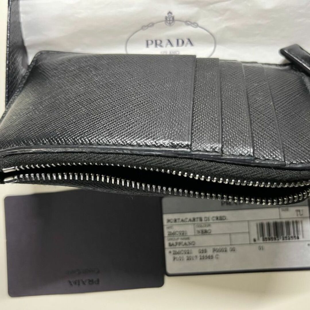 PRADA(プラダ)のプラダ　黒 ミニウォレット 2MC021 PRADA SAFFIANO メンズのファッション小物(コインケース/小銭入れ)の商品写真