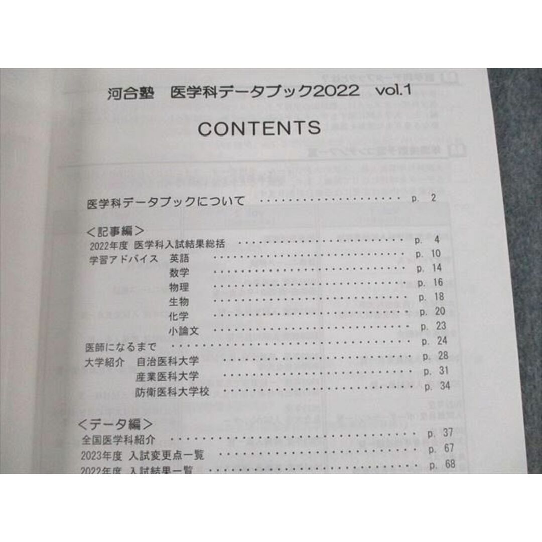 UP10-070 河合塾 医学科データブック 2022 VOL.1〜3 通年セット 状態良い 計3冊 15S0D