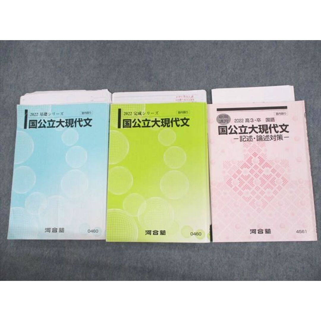 UP10-068 河合塾 国公立大現代文/記述・論述対策 テキスト通年セット 2022 計3冊 30S0D