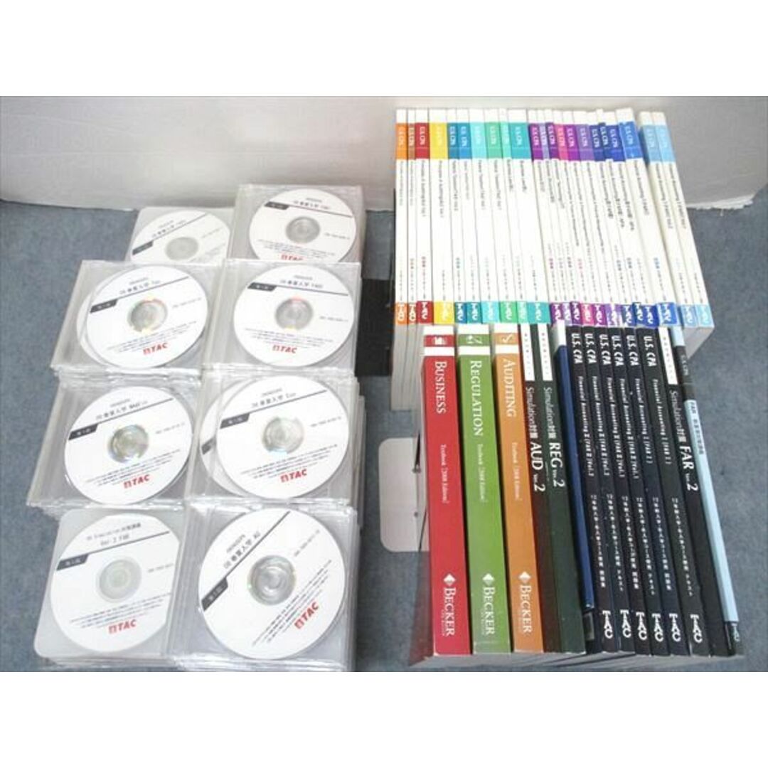 UP04-022 TAC 米国公認会計士 U.S.CPA FAR/TAX/AUD他 テキスト他 フルセット 2008/2012 約35冊 CD3枚/DVD約111枚付 ★ 00 L4D