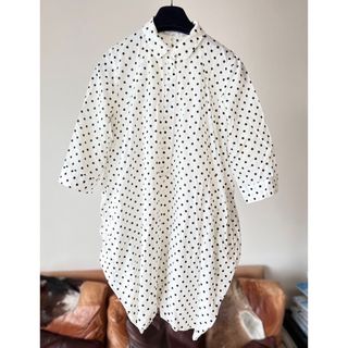 マックスマーラ(Max Mara)のLUCRUCA  made in Japan 水玉コクーンシルエット　チュニック(チュニック)