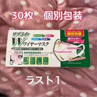 リブふわWワイヤーマスク　30枚　ふつう　個別包装　不織布(その他)