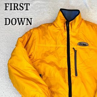 ファーストダウン(FIRST DOWN)のファーストダウン 中綿ジャケット フリース リバーシブル イエロー ブルー M(ダウンジャケット)