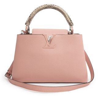 ルイヴィトン(LOUIS VUITTON)のルイ ヴィトン カプシーヌ MM 2Way ショルダー ハンドバッグ 斜め掛け トリヨンレザー パイソン エキゾチックレザー マグノリア ピンク シルバー金具 N91660 LOUIS VUITTON（新品・未使用品）(ハンドバッグ)