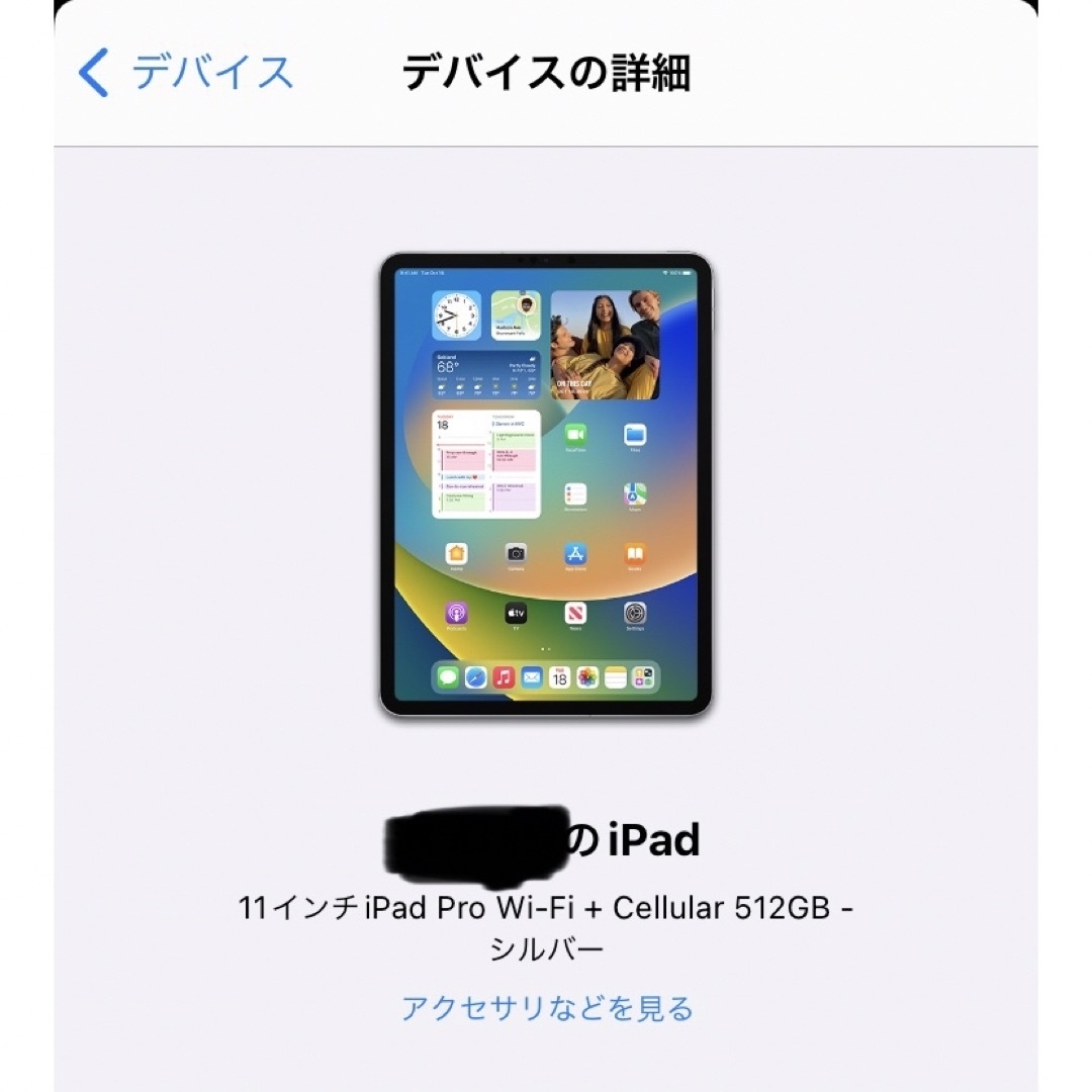アップル iPad Pro 11インチ 第3世代 512GB シルバーカバー付き