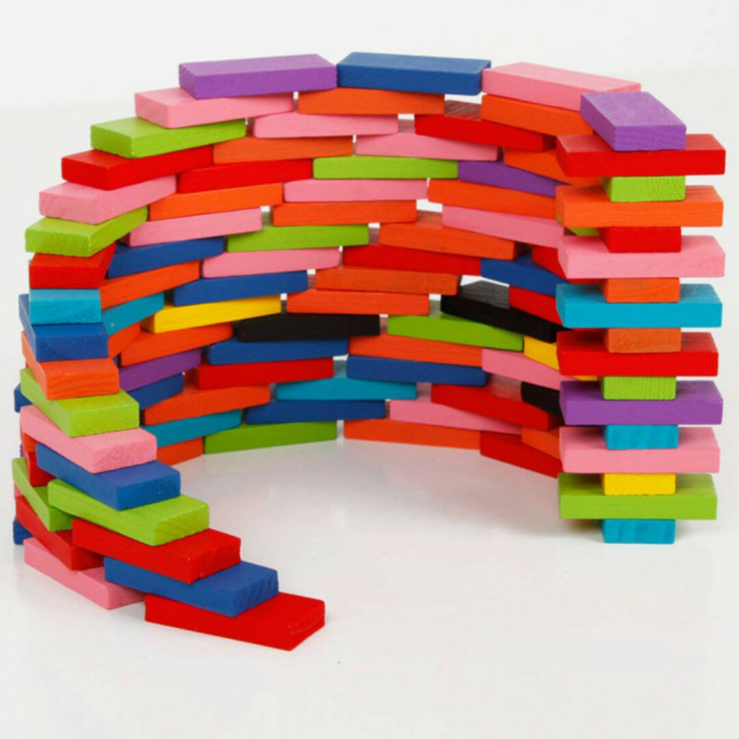【1320ピース】ドミノ　おもちゃ 積み木 知育玩具　12色セット 木製 こども