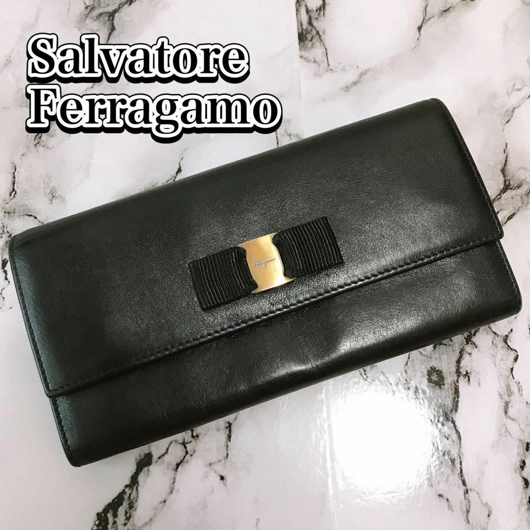 美品】Salvatore Ferragamo ヴァラ リボンフラップ - ショルダーバッグ