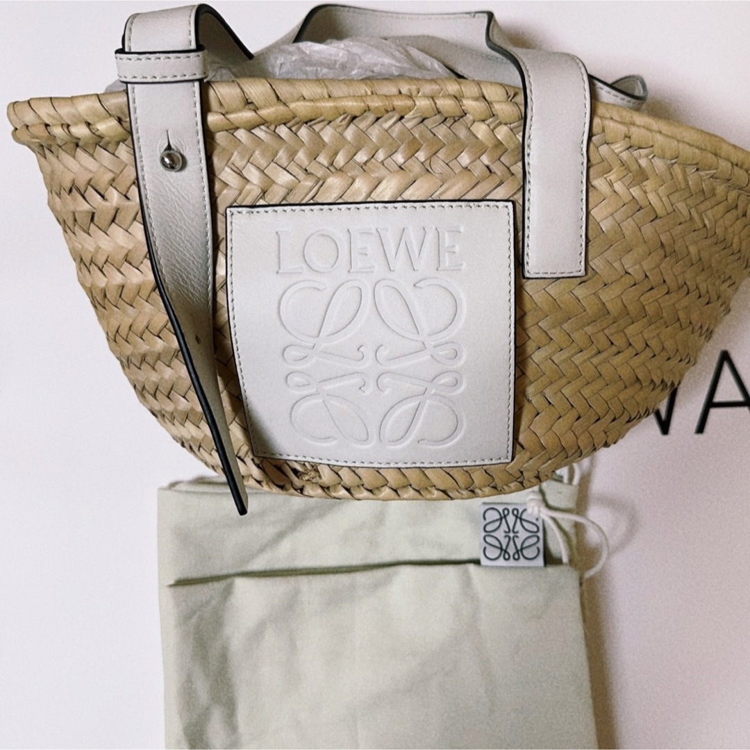 返品?交換対象商品】 ロエベ かごバッグ Small LOEWE basket ホワイト