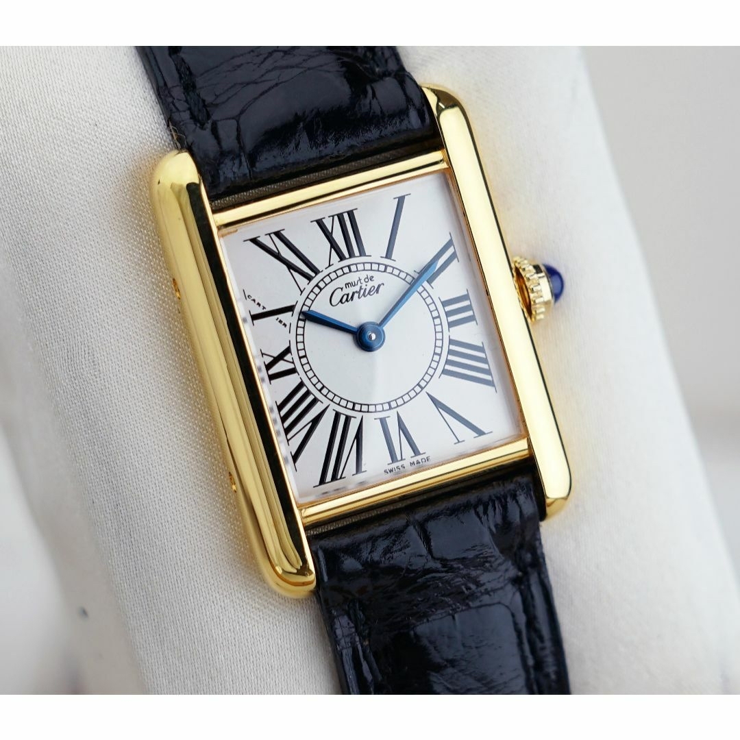 美品 カルティエ マスト タンク ゴールドライン ローマン SM Cartier