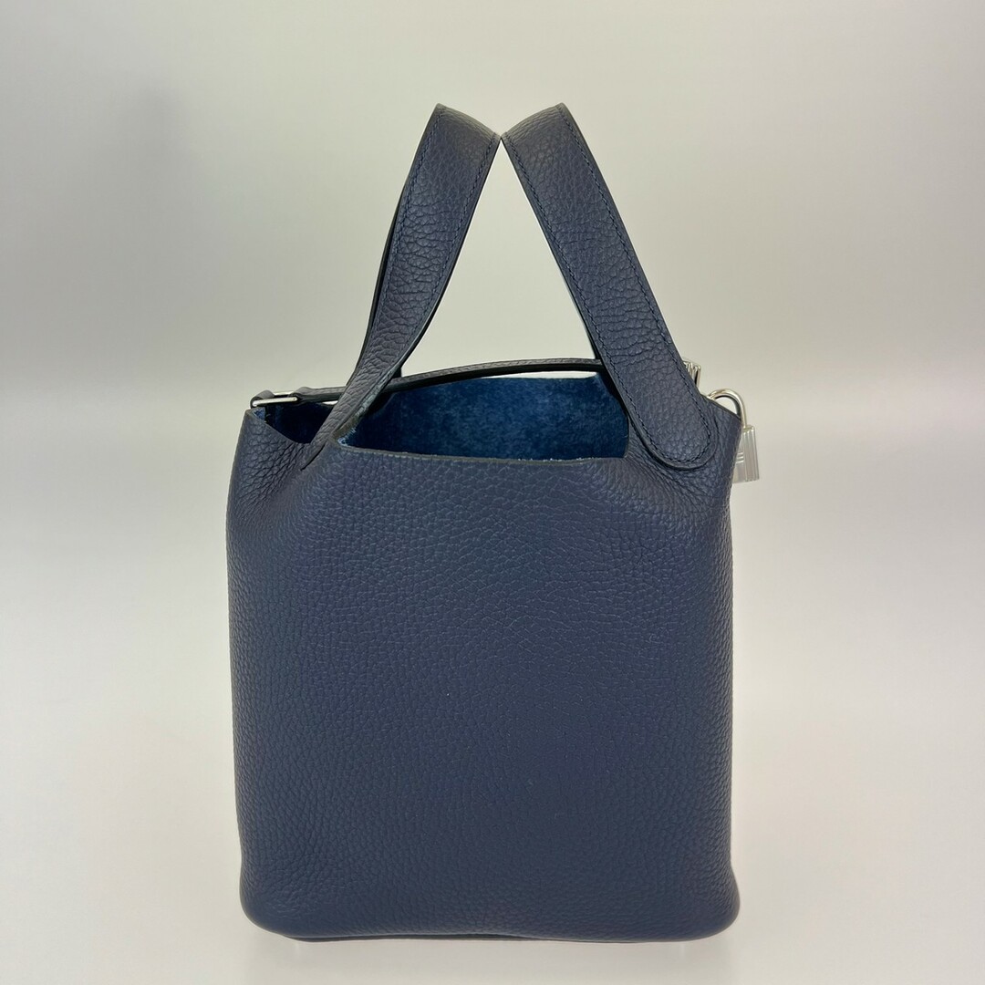 新品 エルメス HERMES ピコタンロックPM ブルーニュイ シルバー金具 U