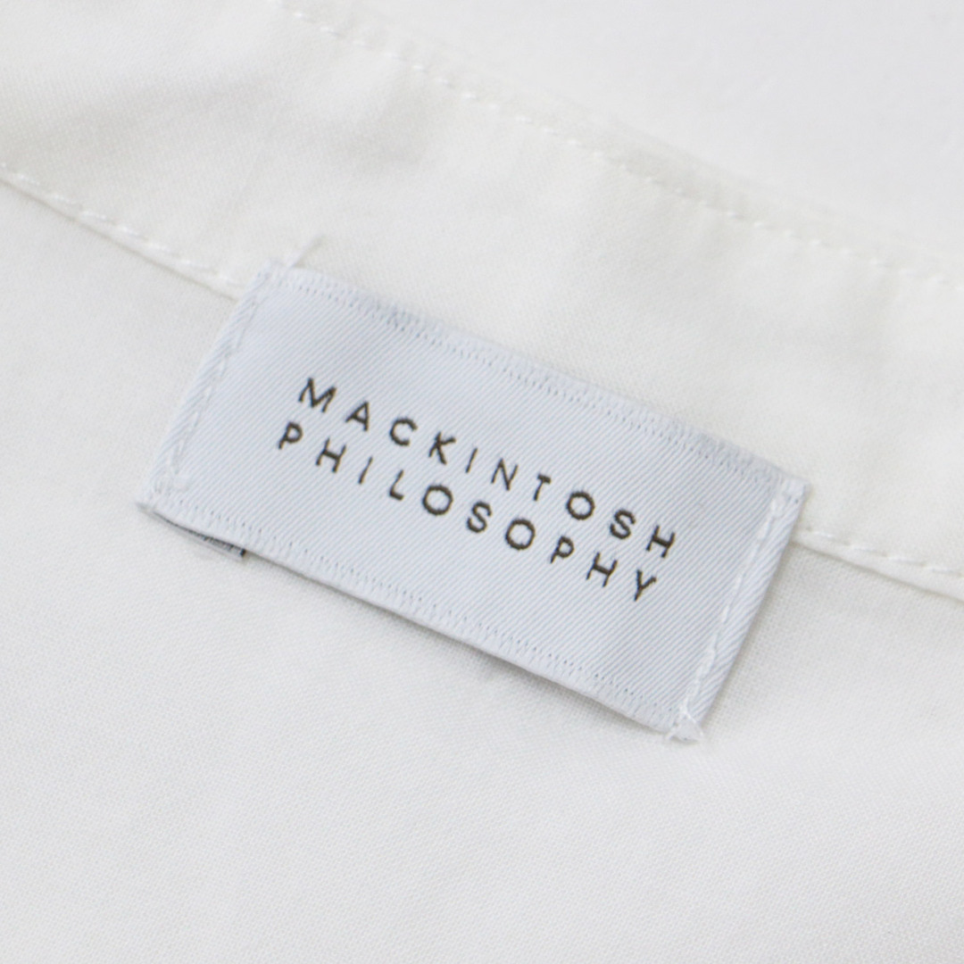 MACKINTOSH PHILOSOPHY マッキントッシュ フィロソフィー ブラウス カットソー プルオーバー トップス 22春夏 ホワイト 白 38(M) スキッパー フレンチスリーブ 半袖 コンビ 異素材 大人 きれいめ オフィス カジュアル 春夏 ブランド【レディース】 2