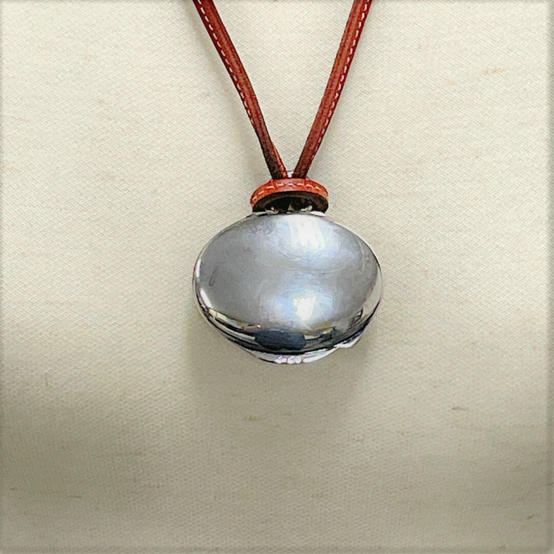 HERMES エルメス ロケット ピルケース ペンダント ラニエール ネックレス シルバー/茶系 正規品 / 31616