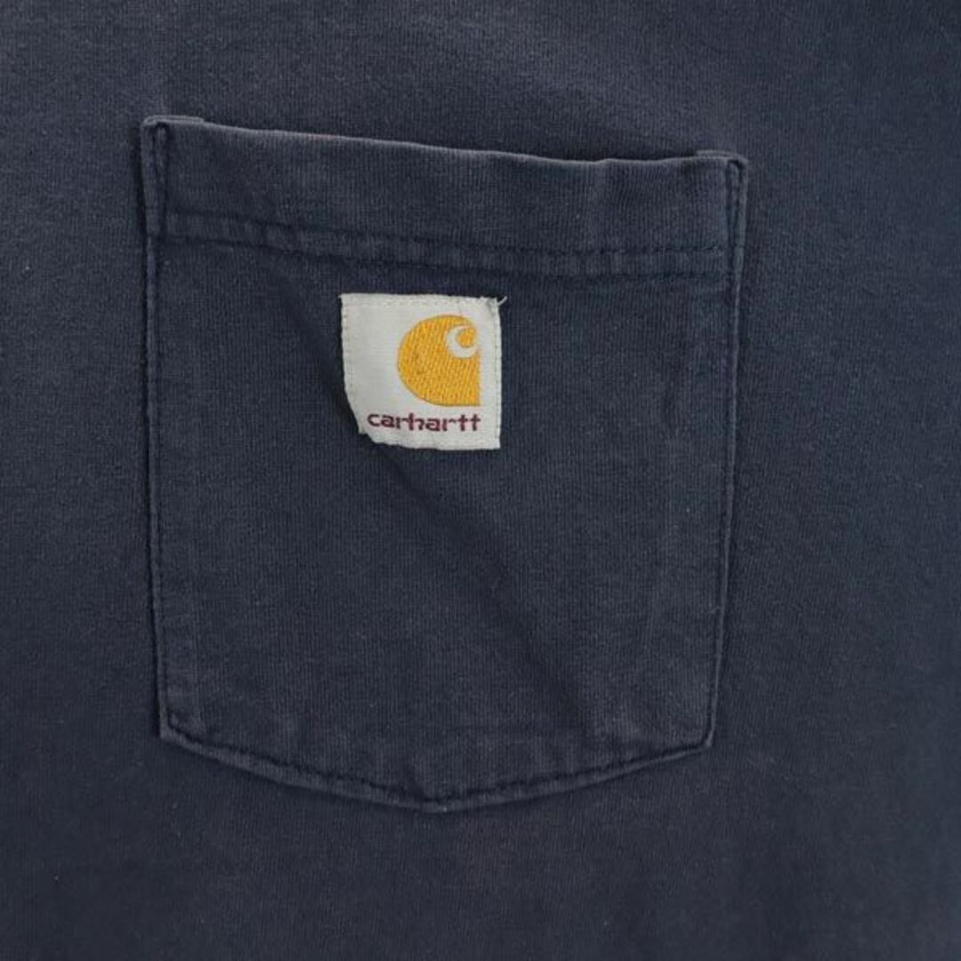 カーハート 半袖 Tシャツ 2XL ネイビー Carhartt ロゴ メンズ 【中古】 【230806】