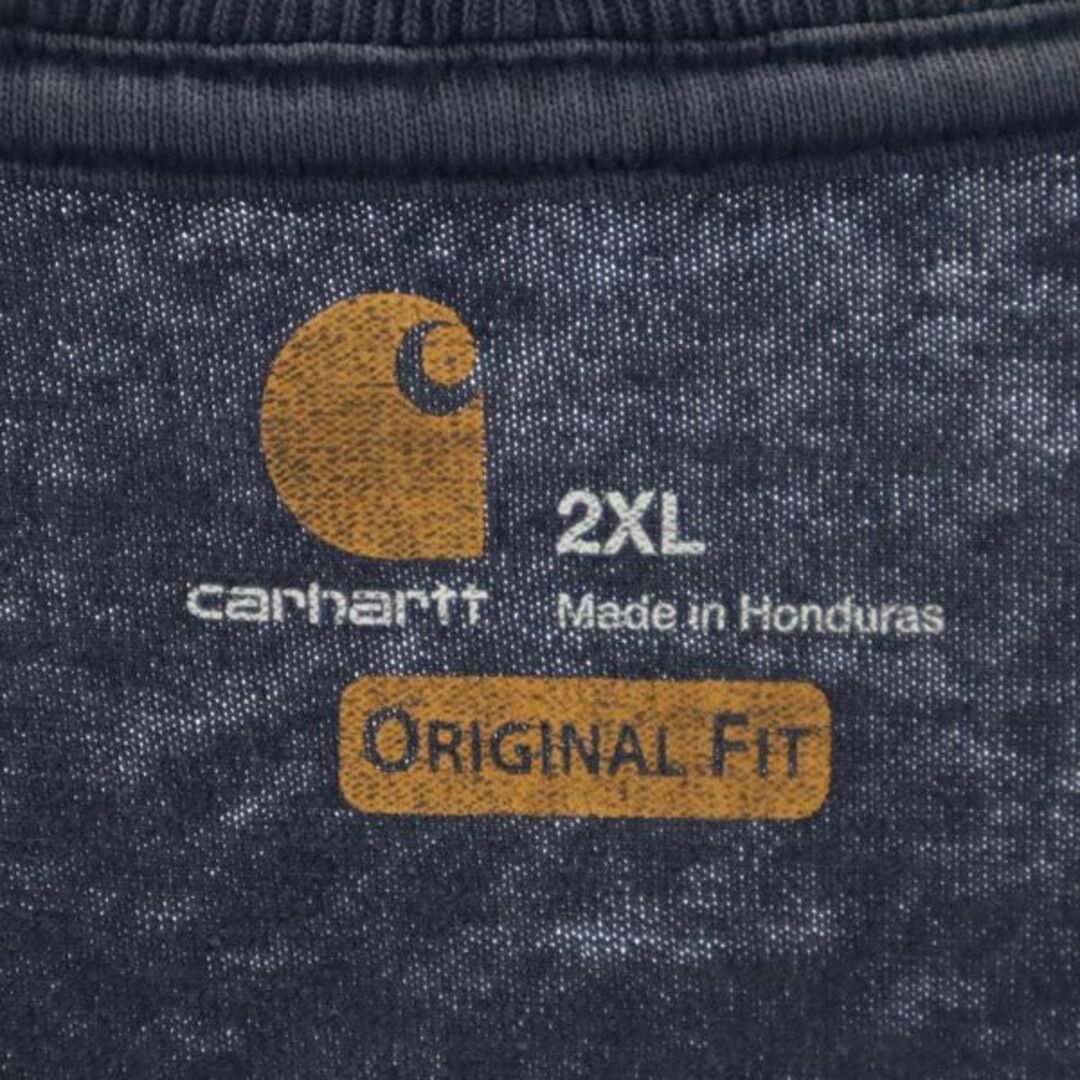 カーハート 半袖 Tシャツ 2XL ネイビー Carhartt ロゴ メンズ 【中古】 【230806】
