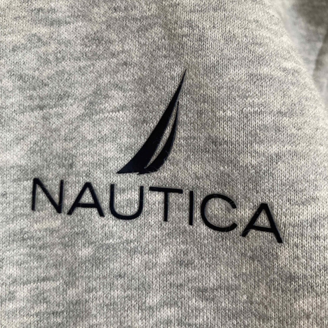 NAUTICA(ノーティカ)のノーティカプルジップスウェットバイカラーグレーxネイビー ワンポイントロゴXL メンズのトップス(スウェット)の商品写真