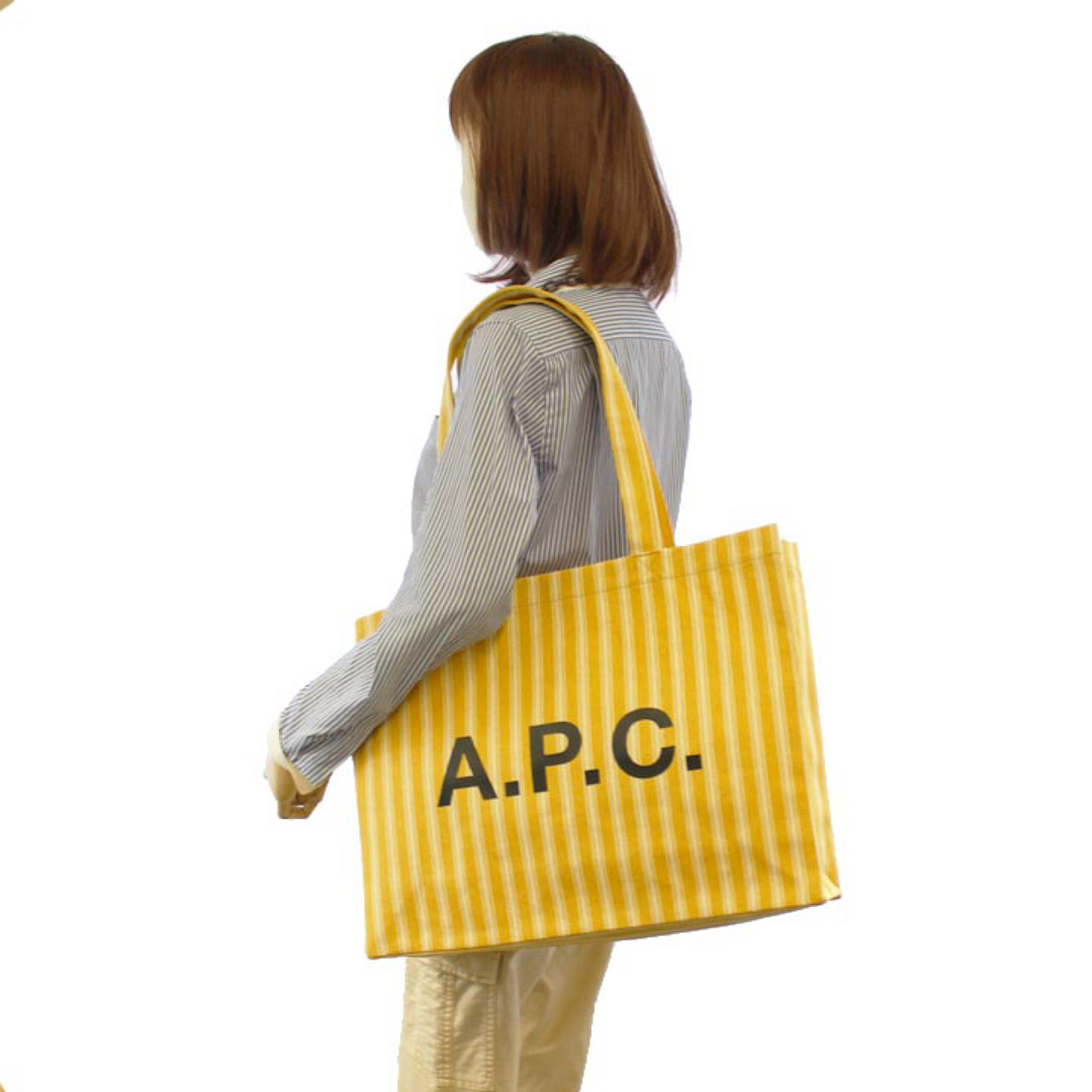 新品 A.P.C アーペーセー トートバッグ 61443 イエローストライプ