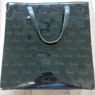 ハロッズ(Harrods)のハロッズ Harrods エナメルトートバッグ 黒色 ブラック 中古(トートバッグ)