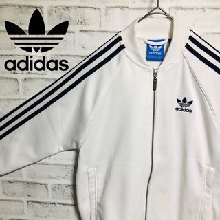 オリジナルス(Originals（adidas）)のXL⭐️ adidas トラックジャケット 刺繍トレファイル 白×ネイビー(ジャージ)