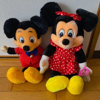 ディズニー(Disney)の【レア】昭和レトロ ミッキー＆ミニー ディズニー ぬいぐるみ(ぬいぐるみ)