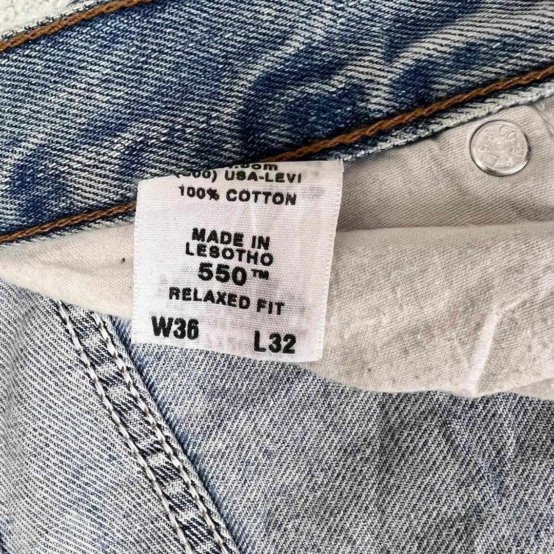 00s Levi's リーバイス デニム 550 水色 ルーズ テーパード 36 8