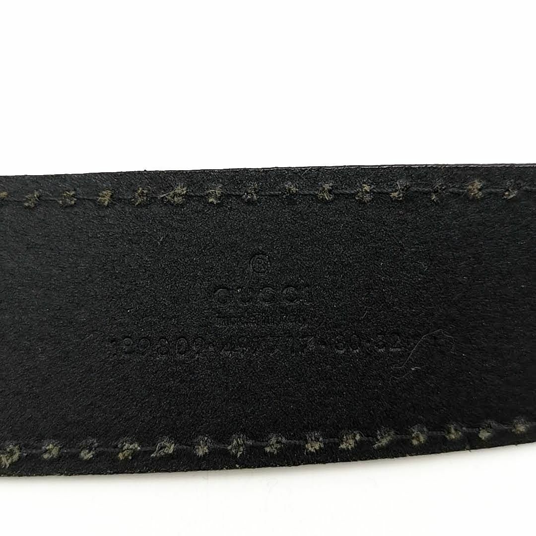 送料無料 グッチ GUCCI ベルト ハトメタイプ 189809 ロゴ クレスト バックル レザー 伊製 黒系 メンズ レディース
