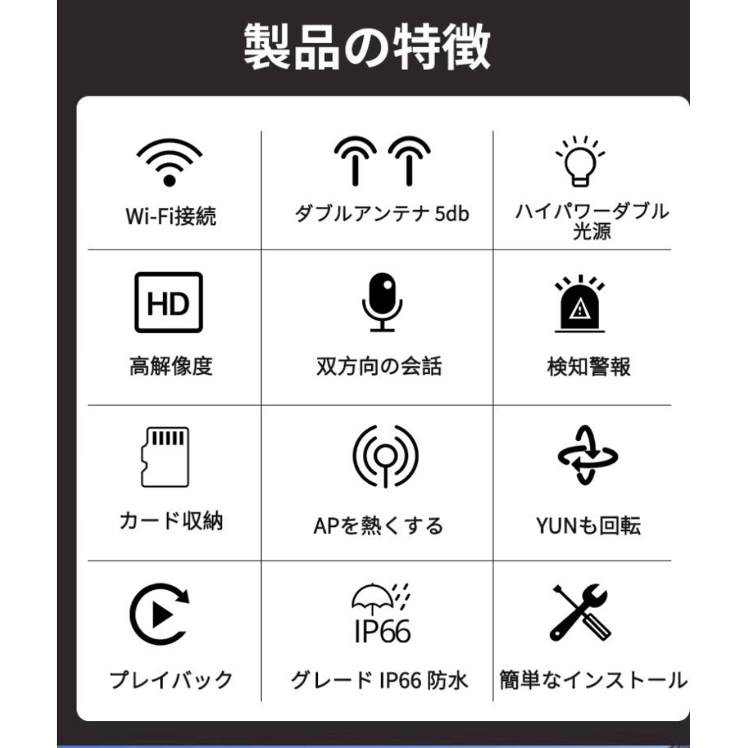 ✨動きを自動で検知✨ 防犯カメラ Wi-Fi接続 屋外 屋内 人体検知 高