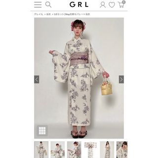 グレイル(GRL)の3点セット2Way花柄セパレート浴衣(浴衣)