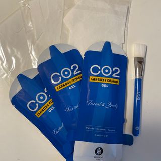 CO2 炭酸パック 3個セット筆付き RIBESKIN(パック/フェイスマスク)