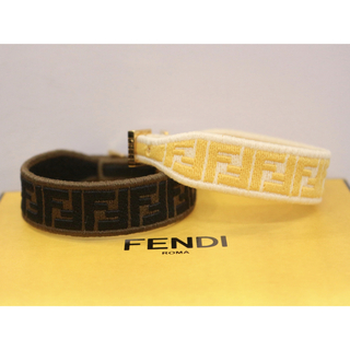 フェンディ(FENDI)のFENDI☆ミサンガブレスレット/ズッカ/ブラウン/ホワイト(ブレスレット/バングル)