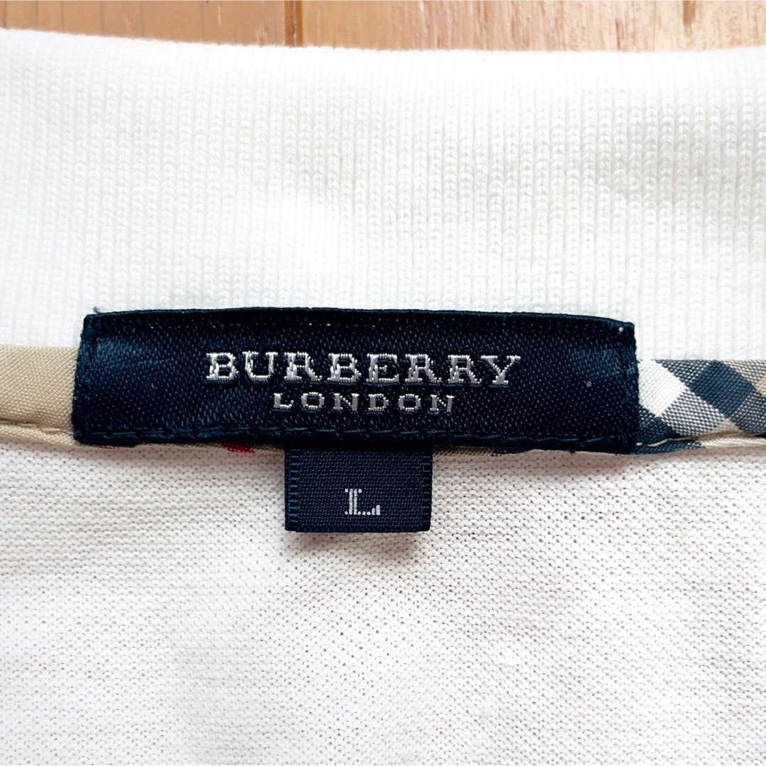 BURBERRY(バーバリー)のバーバリーロンドン ポロシャツ 刺繍 ホースロゴ ノバチェック 三陽商会 L メンズのトップス(ポロシャツ)の商品写真