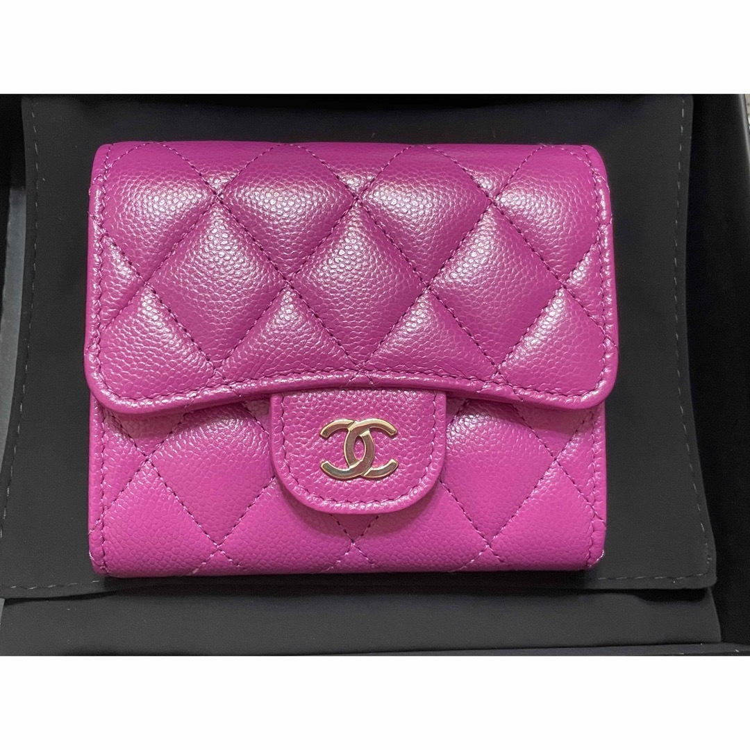 CHANEL シャネル　ミニ財布　ココマーク　パープル　三つ折り財布　新作　新品