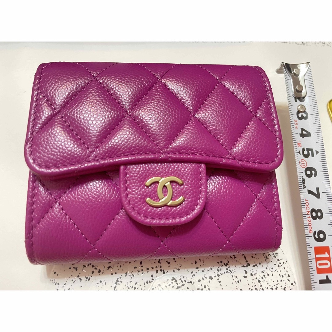 CHANEL シャネル　ミニ財布　ココマーク　パープル　三つ折り財布　新作　新品