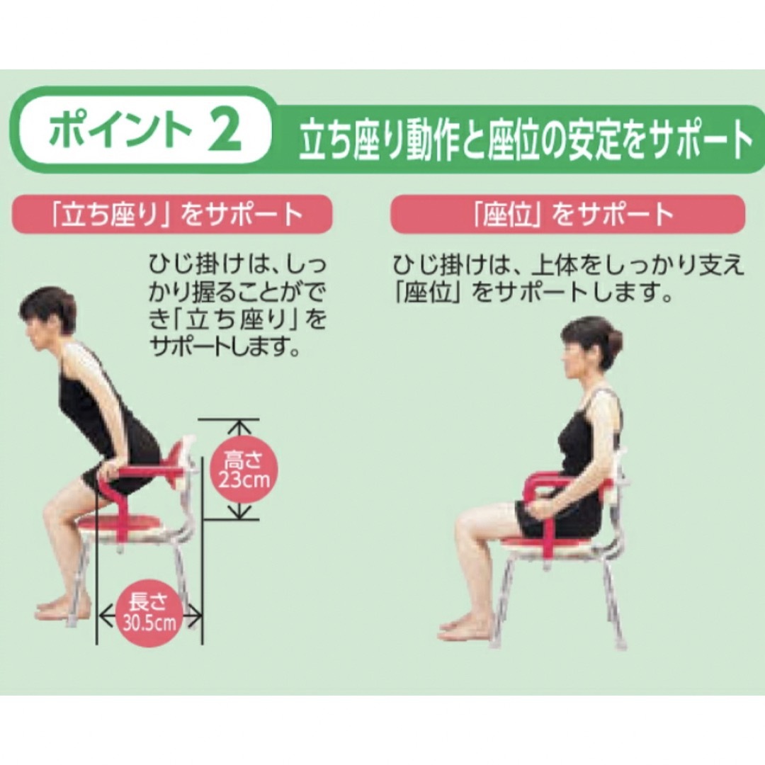 安寿 背付・肘掛付きシャワーベンチ 入浴介助 アロン化成 介護用お風呂椅子 赤 インテリア/住まい/日用品の椅子/チェア(その他)の商品写真