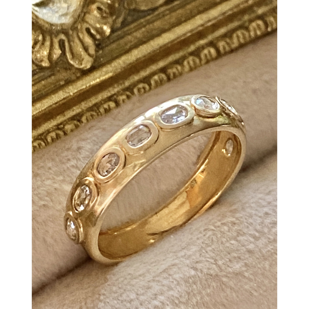 クラシック🍃艶消しローズカットダイヤモンドリング レディースのアクセサリー(リング(指輪))の商品写真