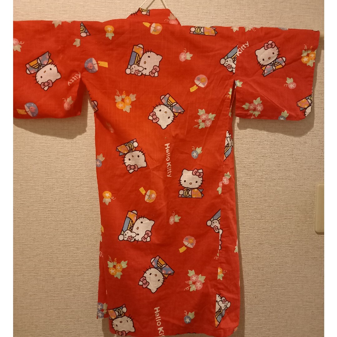 ハローキティ(ハローキティ)のハローキティー女児浴衣　90cm キッズ/ベビー/マタニティのキッズ服女の子用(90cm~)(甚平/浴衣)の商品写真