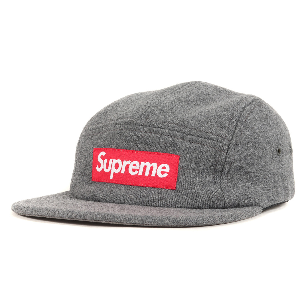 Supreme シュプリーム キャップ サイズ:M/L ウール ニット ボックスロゴ キャンプキャップ Fitted Wool Knit Camp Cap 14AW グレー 【メンズ】帽子