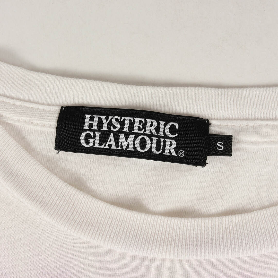 HYSTERIC GLAMOUR(ヒステリックグラマー)のHYSTERIC GLAMOUR ヒステリックグラマー Tシャツ サイズ:S ガール ロゴ グラフィック ムラ染め クルーネック 半袖 Tシャツ 0203CT09 タイダイ ホワイト パープル系 白 トップス カットソー 薄手 コットン 【メンズ】【中古】 メンズのトップス(Tシャツ/カットソー(半袖/袖なし))の商品写真