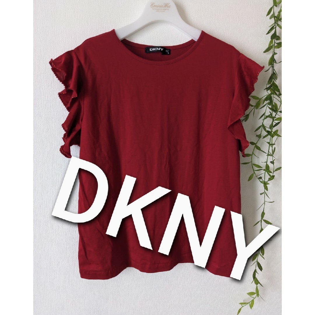 DKNY(ダナキャランニューヨーク)のDKNY  サイズ→M/L　ダナキャランニューヨーク　Tシャツ　赤 レディースのトップス(Tシャツ(半袖/袖なし))の商品写真