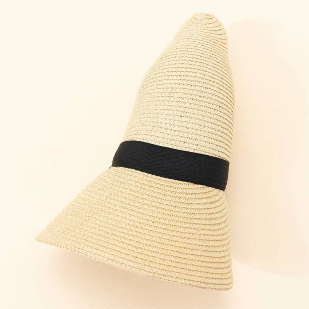 キャップ 麦わら帽子 サイズ調整可能 ツバ広め 帽子 レディースの帽子(キャップ)の商品写真