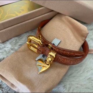 miumiu - 本日限定価格マドラスレザー ブレスレット コーンフラワー