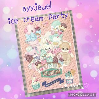 新作　大容量　おすそ分けファイル　ayyjewel  アイスクリーム　パーティー(ノート/メモ帳/ふせん)