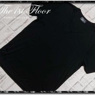 ナノユニバースザファーストフロアー(nano･universe The 1st. Floor)のThe 1st.Floor　ナノユニバース　VネックTシャツ　黒(Tシャツ/カットソー(半袖/袖なし))