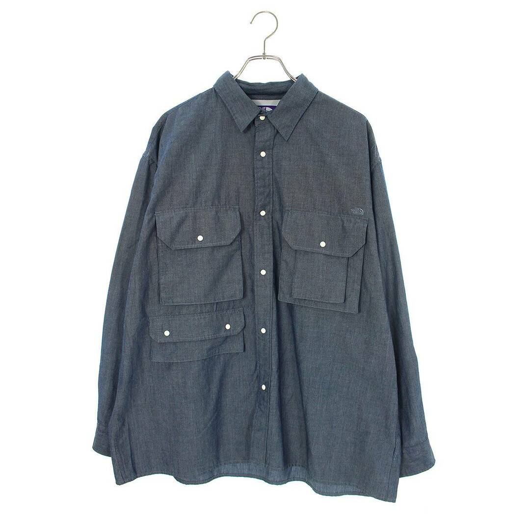 ザノースフェイス  NT3308N Indigo Chambray Field Shirt パープルレーベルマルチポケット長袖シャツ  メンズ L