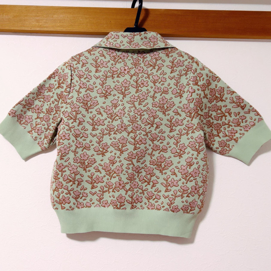 ZARA - 美品!ZARA 半袖ポロシャツ 花柄ミントグリーンの通販 by ZARA - 美品!ZARA 半袖ポロシャツ 花柄ミントグリーンの通販 by