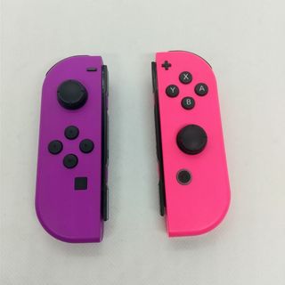 ニンテンドースイッチ(Nintendo Switch)の黒スト２本付　ピンク右①＆パープル左①　動作正常ジョイコン(家庭用ゲーム機本体)