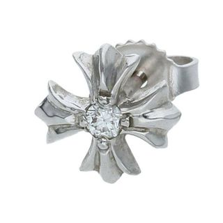 CHROME HEARTS クロムハーツ 18KWG 1ダイヤ CHプラス スタッドピアス ホワイトゴールド