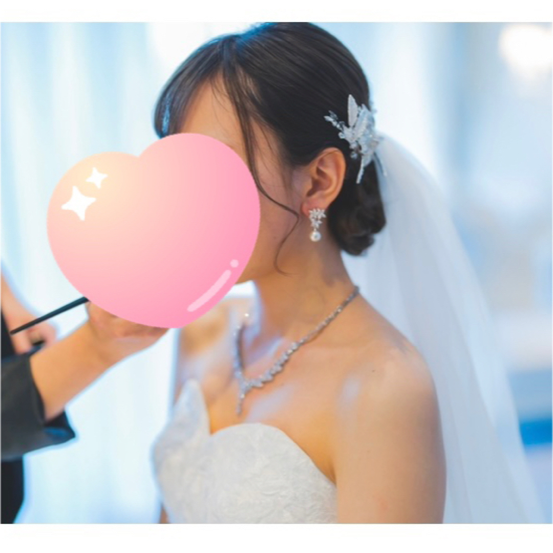 結婚式 ウエディング シルバーピアス レディースのフォーマル/ドレス(ウェディングドレス)の商品写真