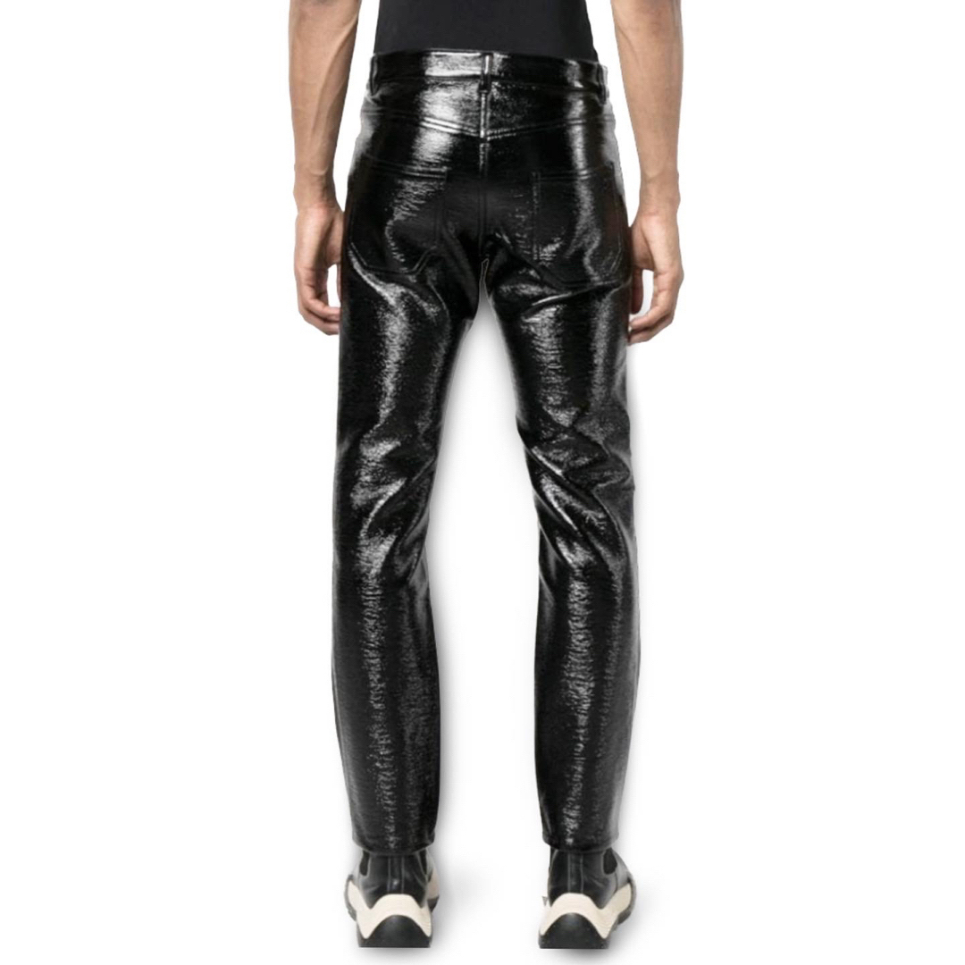 Men COURREGES Black VINYL パテント パンツ W30-