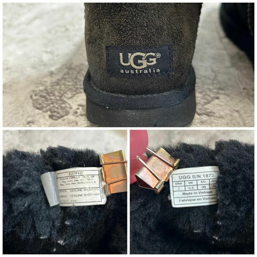 UGG AUSTRALIA - アグオーストラリア【24】ムートンブーツ スウェード フラット ボア 本革 羊皮の通販 by kirin's